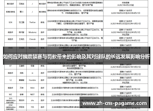 如何应对魏震禁赛与罚款带来的影响及其对球队的长远发展影响分析